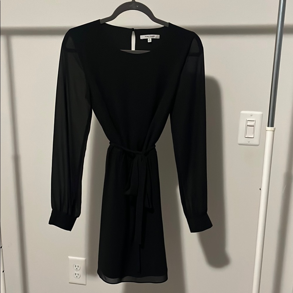 Naked Zebra Black Waist Tie Dress